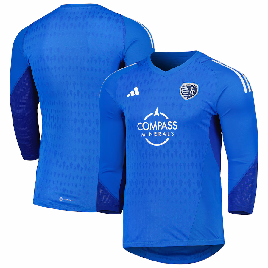 Men's Sporting Kansas City adidas Blue 2023 Goalkeeper Long Sleeve Replica Jersey - Jersey