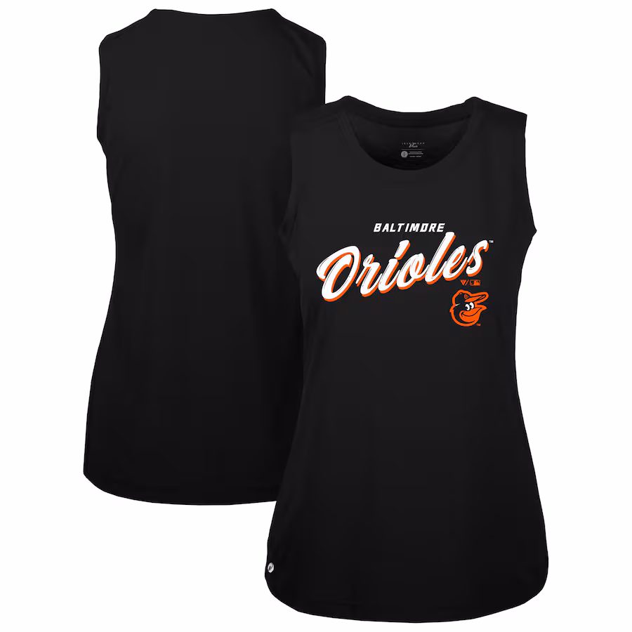 Women's Baltimore Orioles Levelwear Black Macy Tank Top - Jersey