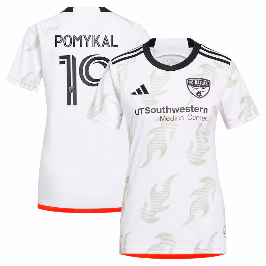 Women's FC Dallas Paxton Pomykal adidas White 2023 Burn Baby Burn Replica Player Jersey - Jersey