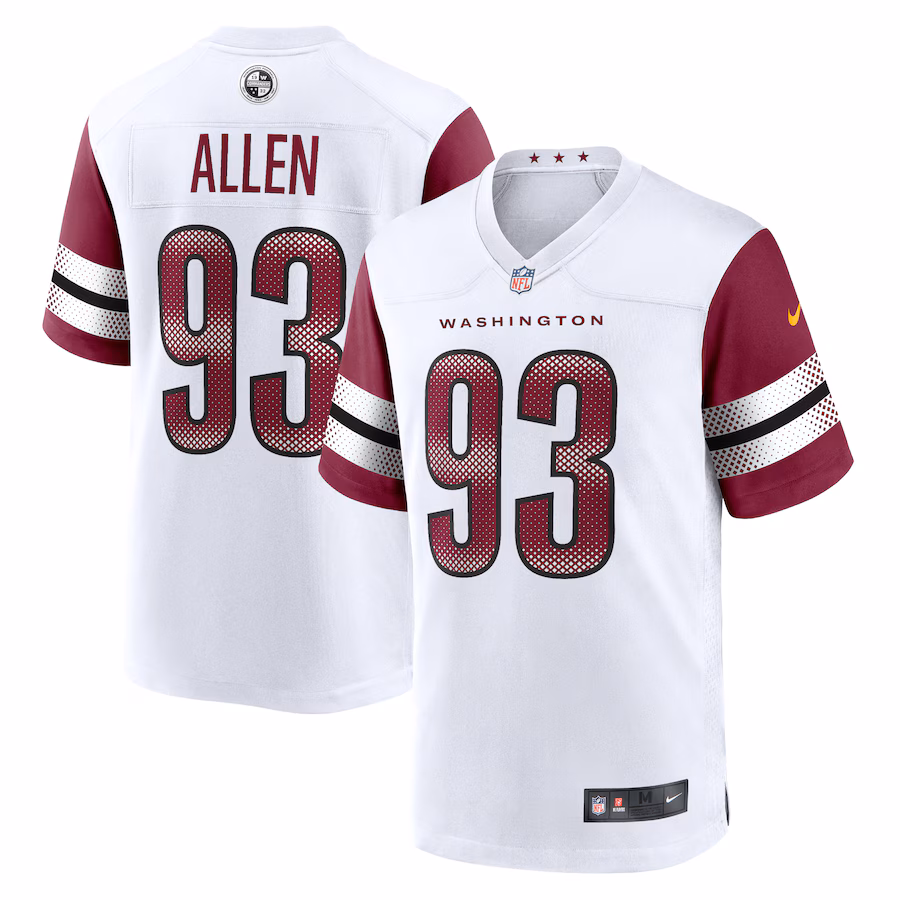 Men's Washington Commanders Jonathan Allen Nike White Game Jersey - Jersey