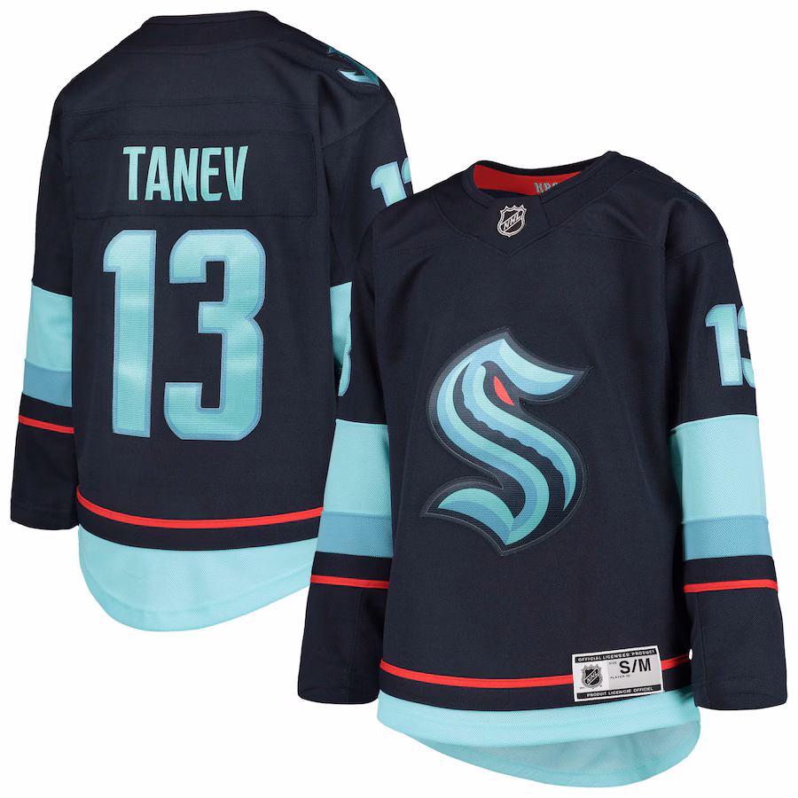 Youth Seattle Kraken Brandon Tanev Deep Sea Blue Home Premier Player Jersey - Jersey