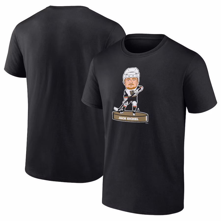 Men's Vegas Golden Knights Jack Eichel Fanatics Black Player Bobblehead T-Shirt - Jersey