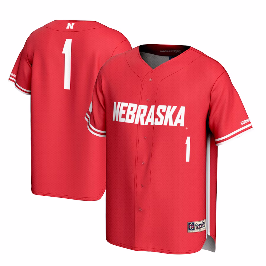 #1 Nebraska Huskers GameDay Greats Lightweight Baseball Jersey - Scarlet - Jersey