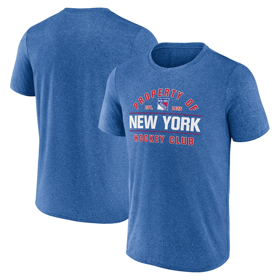 Men's New York Rangers Fanatics Heather Blue Property Of T-Shirt - Jersey