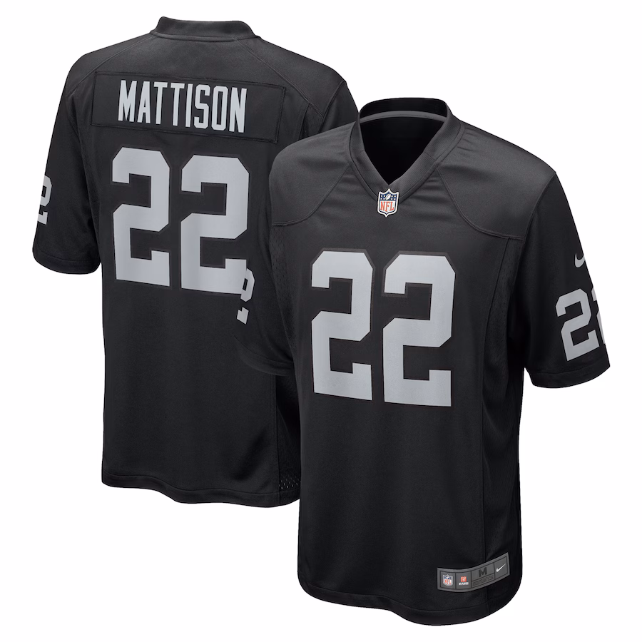 Men's Las Vegas Raiders Alexander Mattison Nike Black Team Game Jersey - Jersey
