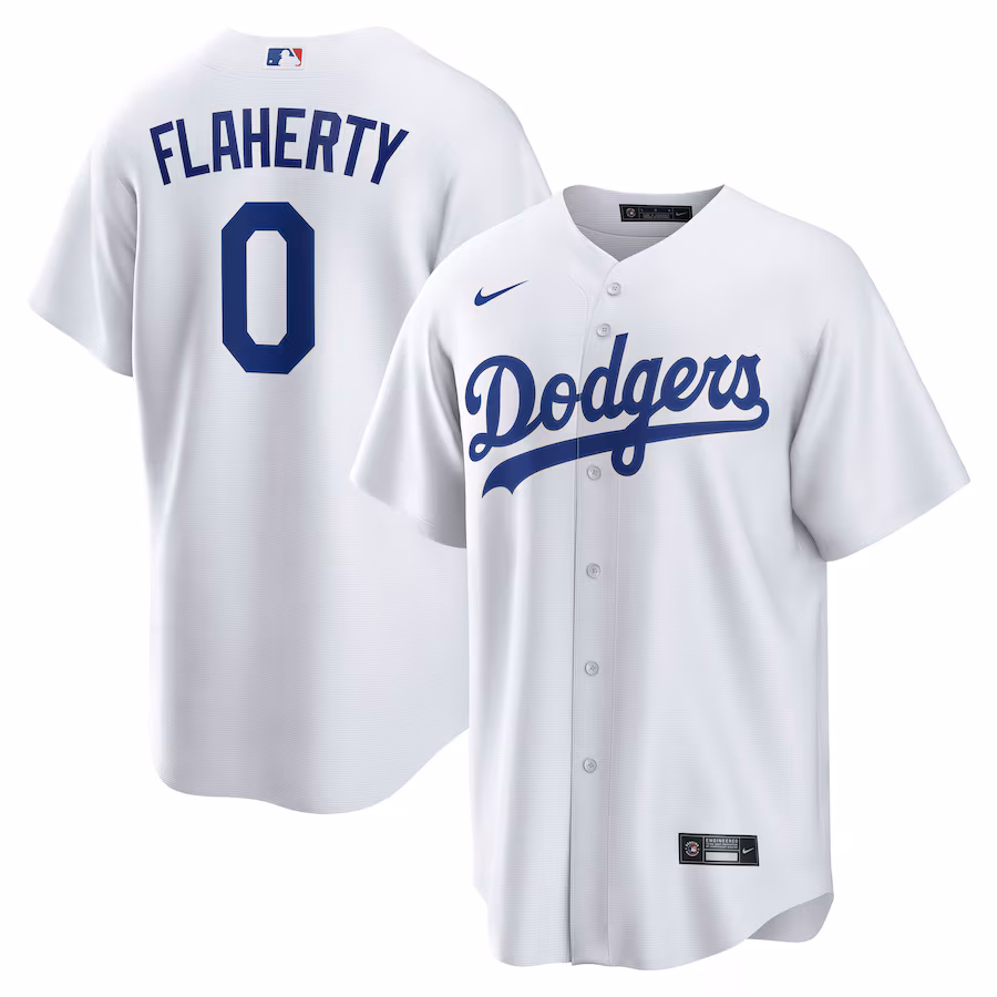 Men's Los Angeles Dodgers Jack Flaherty Nike White Home Replica Player Jersey - Jersey