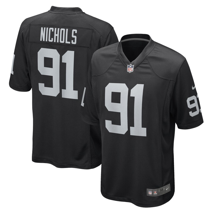 Men's Las Vegas Raiders Bilal Nichols Nike Black Game Player Jersey - Jersey