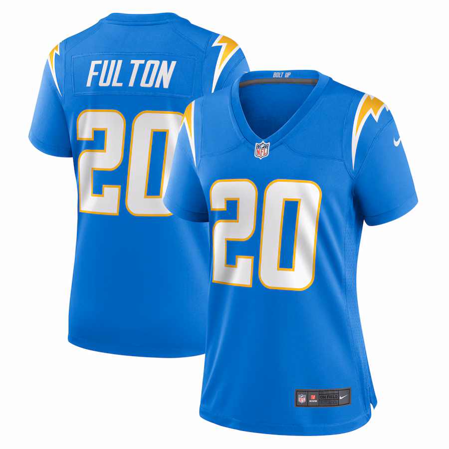 Women's Los Angeles Chargers Kristian Fulton Nike  Powder Blue Team Game Jersey - Jersey