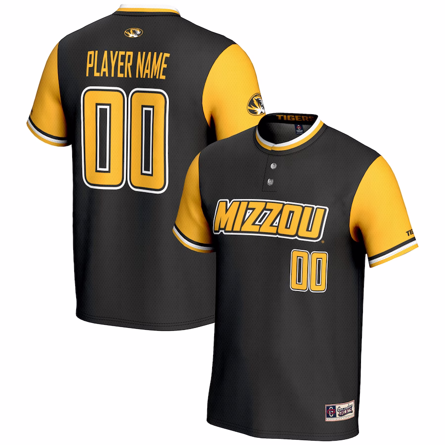 Missouri Tigers GameDay Greats Youth NIL Pick-A-Player Lightweight Softball Jersey - Black - Jersey