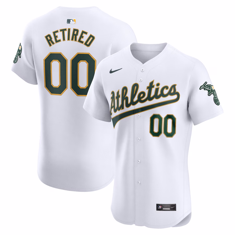Men's Oakland Athletics Nike White Home Elite Pick-A-Player Retired Roster Jersey - Jersey