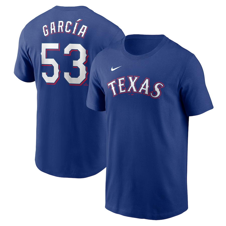Men's Texas Rangers Adolis García Nike Royal Fuse Name & Number T-Shirt - Jersey