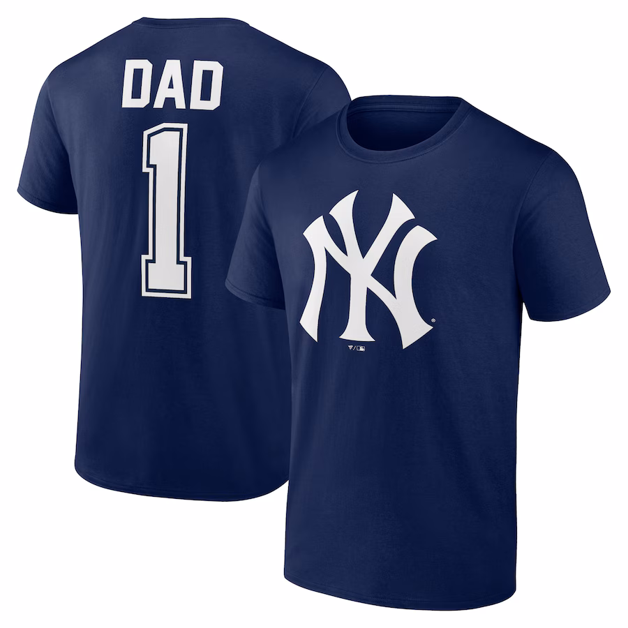 Men's New York Yankees Navy Father's Day #1 Dad T-Shirt - Jersey