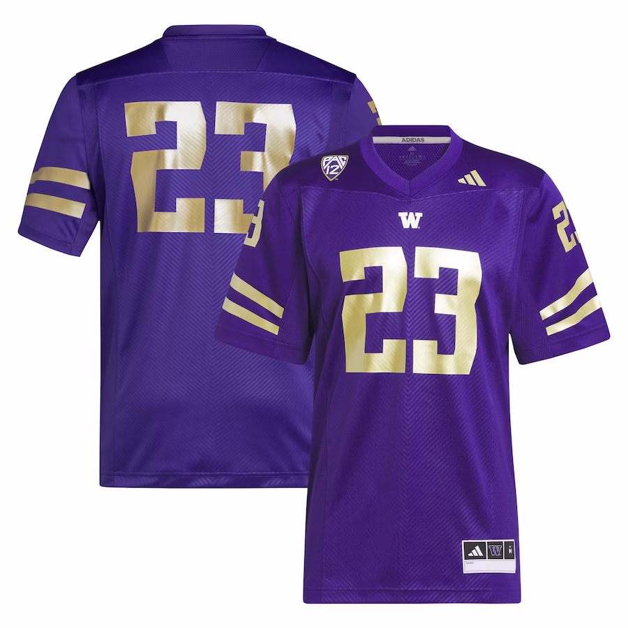 #23 Washington Huskies adidas  2023 Premier Jersey - Purple - Jersey