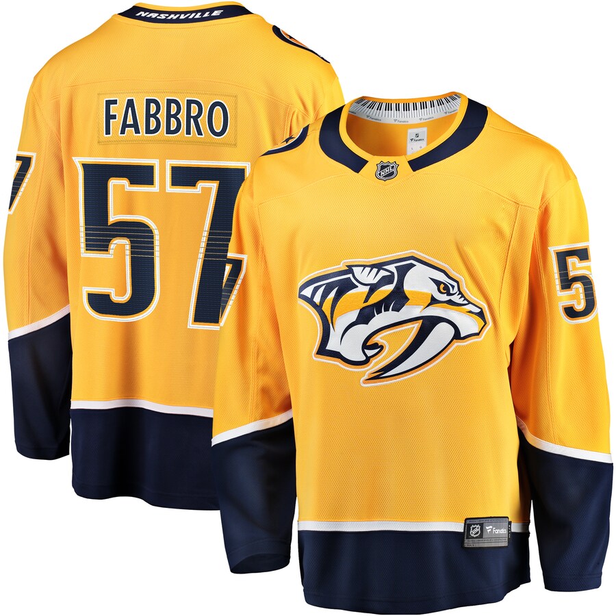 Men's Nashville Predators Dante Fabbro Fanatics Branded Gold Replica Player Jersey - Jersey