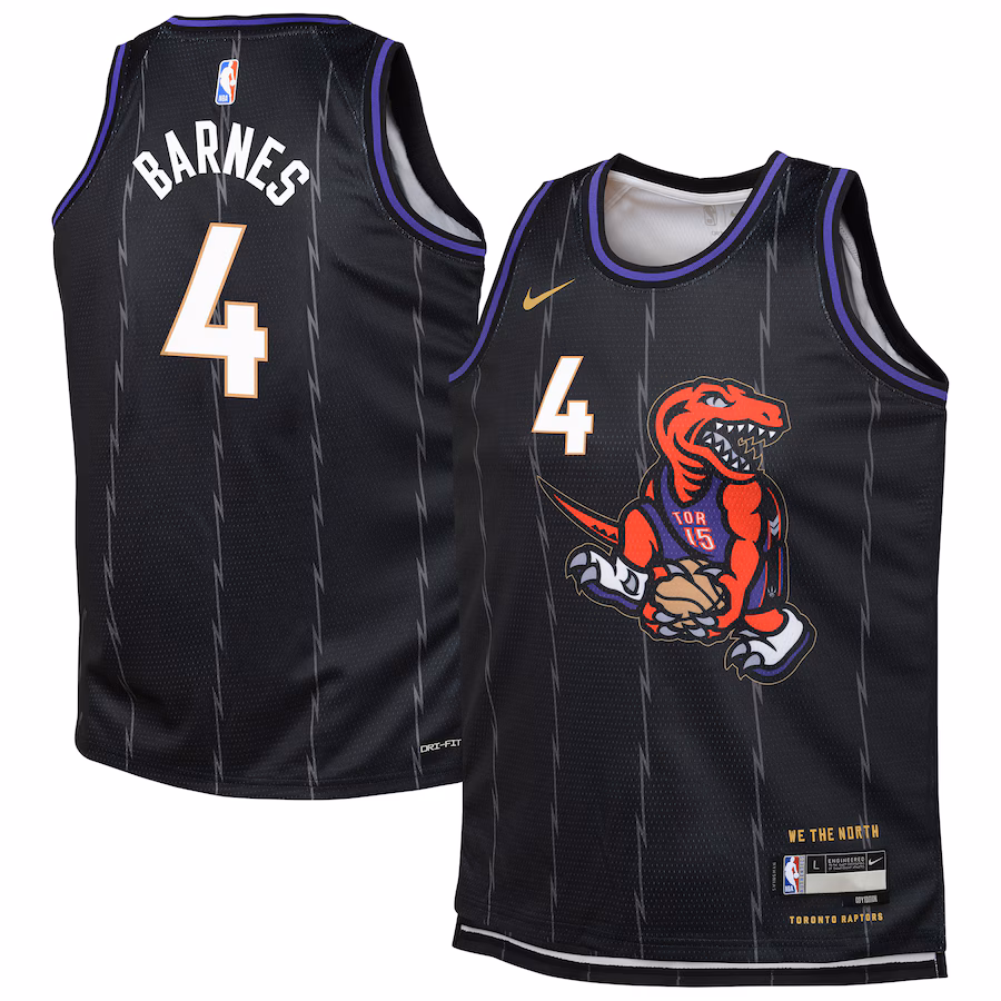 Youth Toronto Raptors Scottie Barnes Nike Black 2024/25 Swingman Player Jersey - City Edition - Jersey