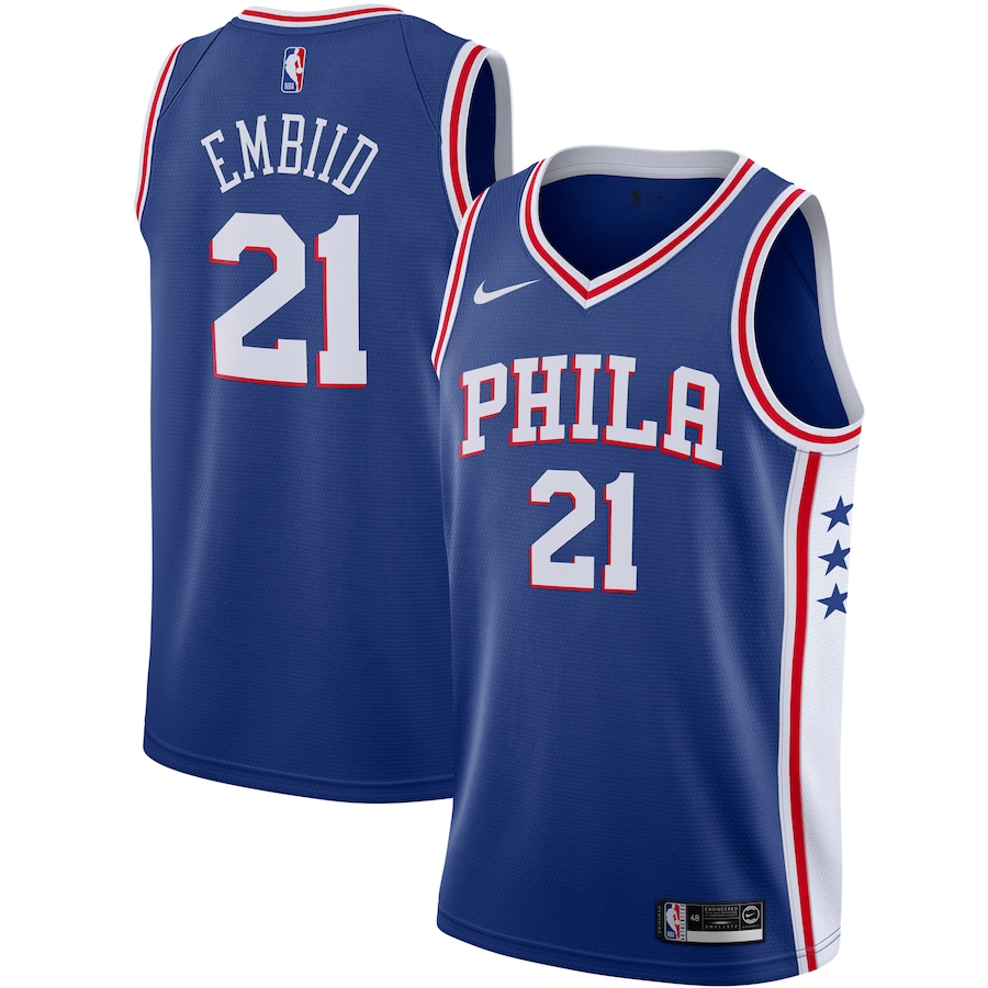 Men's Philadelphia 76ers Joel Embiid Nike Royal 2019/2020 Swingman Jersey - Icon Edition - Jersey