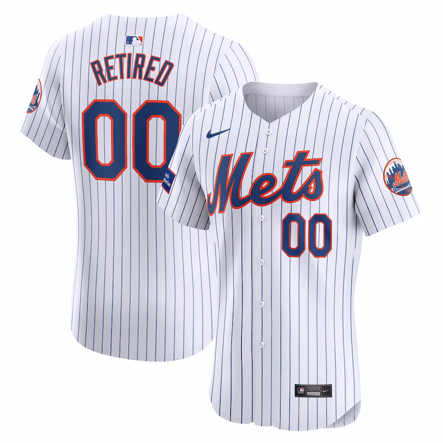 Men's New York Mets Nike White Home Elite Pick-A-Player Retired Roster Patch Jersey - Jersey