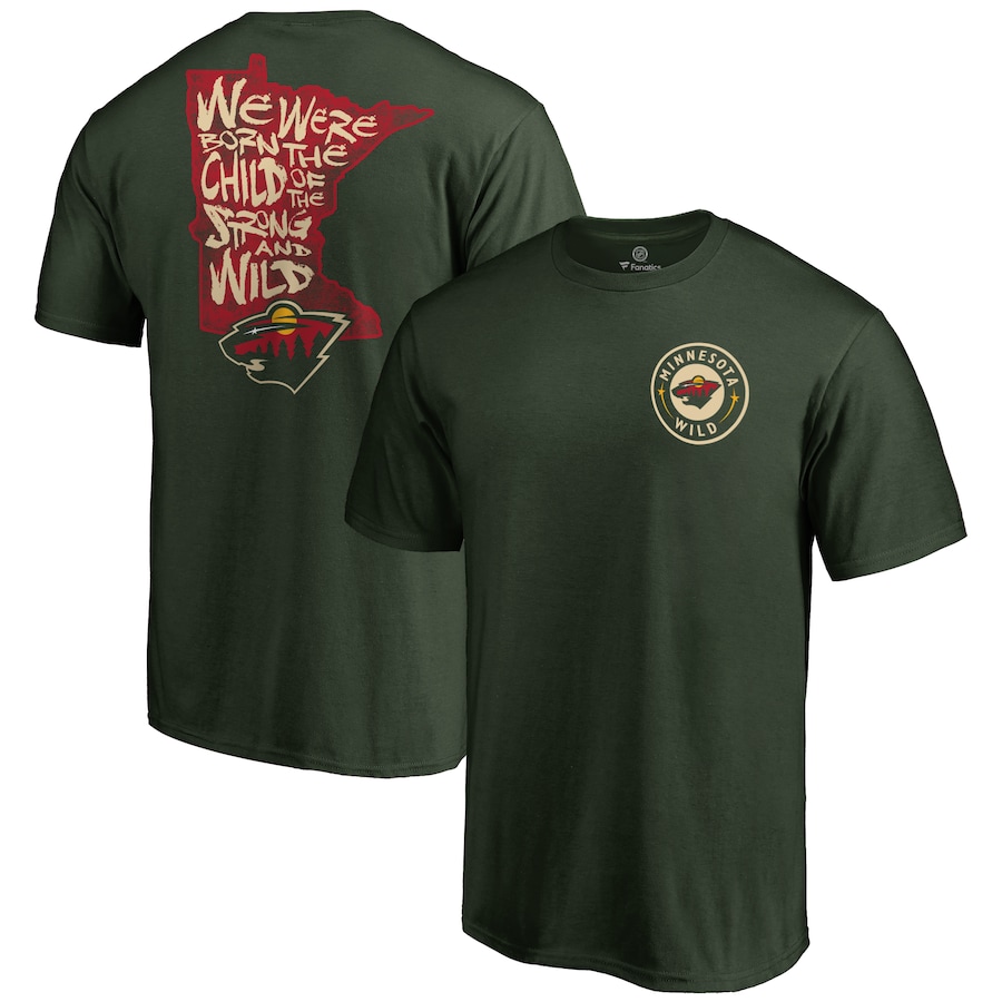 Men's Minnesota Wild Green Hometown Collection State Chant T-Shirt - Jersey