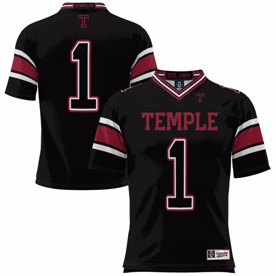 #1 Temple Owls GameDay Greats Endzone Football Jersey - Black - Jersey