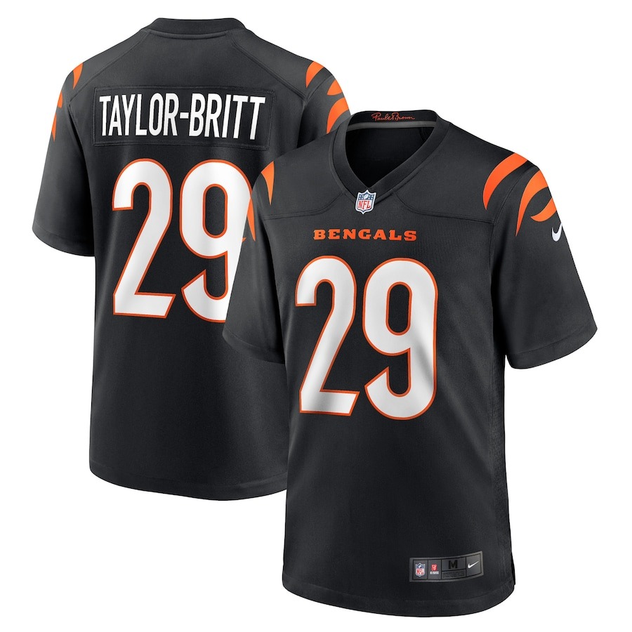 Men's Cincinnati Bengals Cam Taylor-Britt Nike Black Game Player Jersey - Jersey