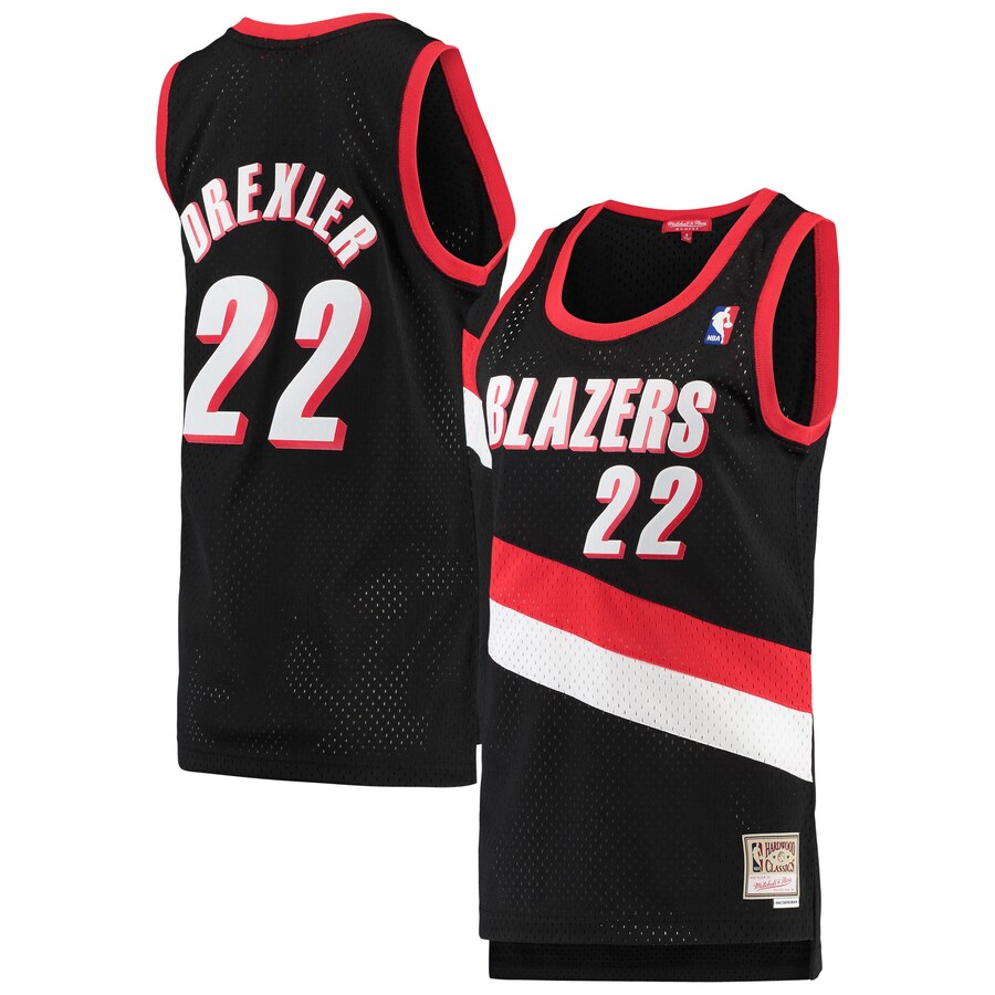 Women's Portland Trail Blazers Clyde Drexler Mitchell & Ness Black 1991/92 Hardwood Classics Swingman Jersey - Jersey