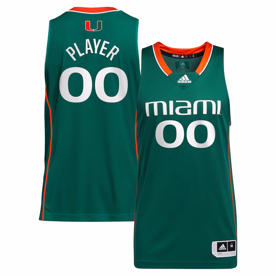 Miami Hurricanes adidas Unisex Pick-A-Player NIL Women's Basketball Jersey - Green - Jersey