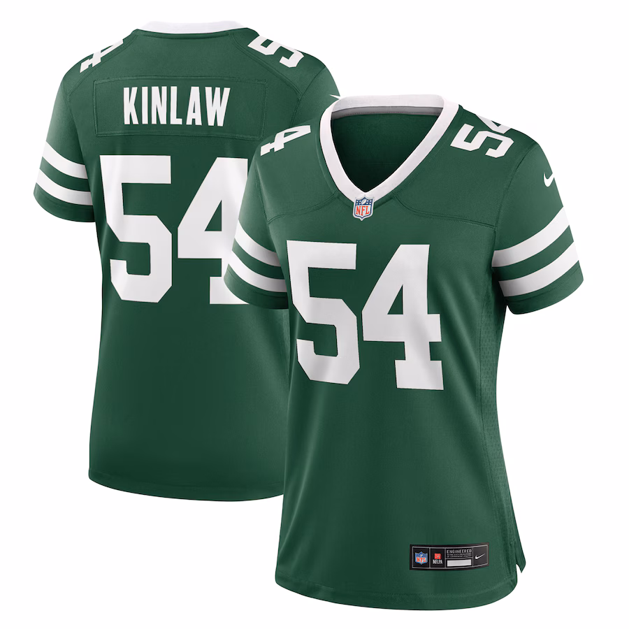 Women's New York Jets Javon Kinlaw Nike Legacy Green Team Game Jersey - Jersey