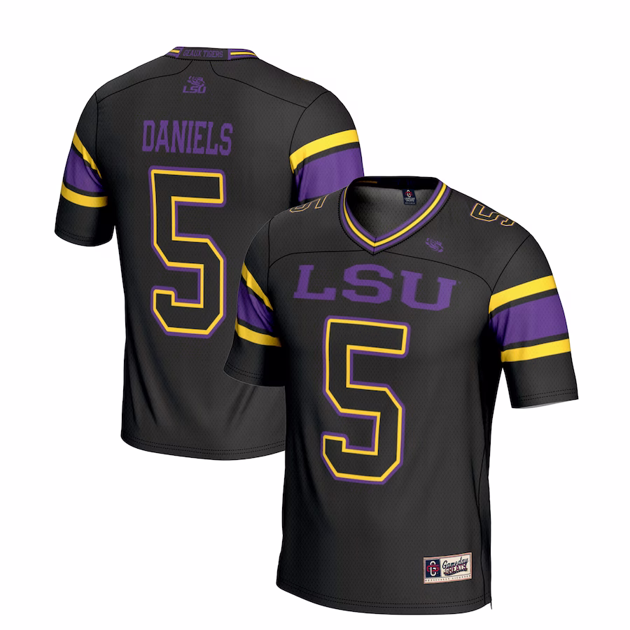 Jayden Daniels LSU Tigers GameDay Greats Football Fashion Jersey - Black - Jersey