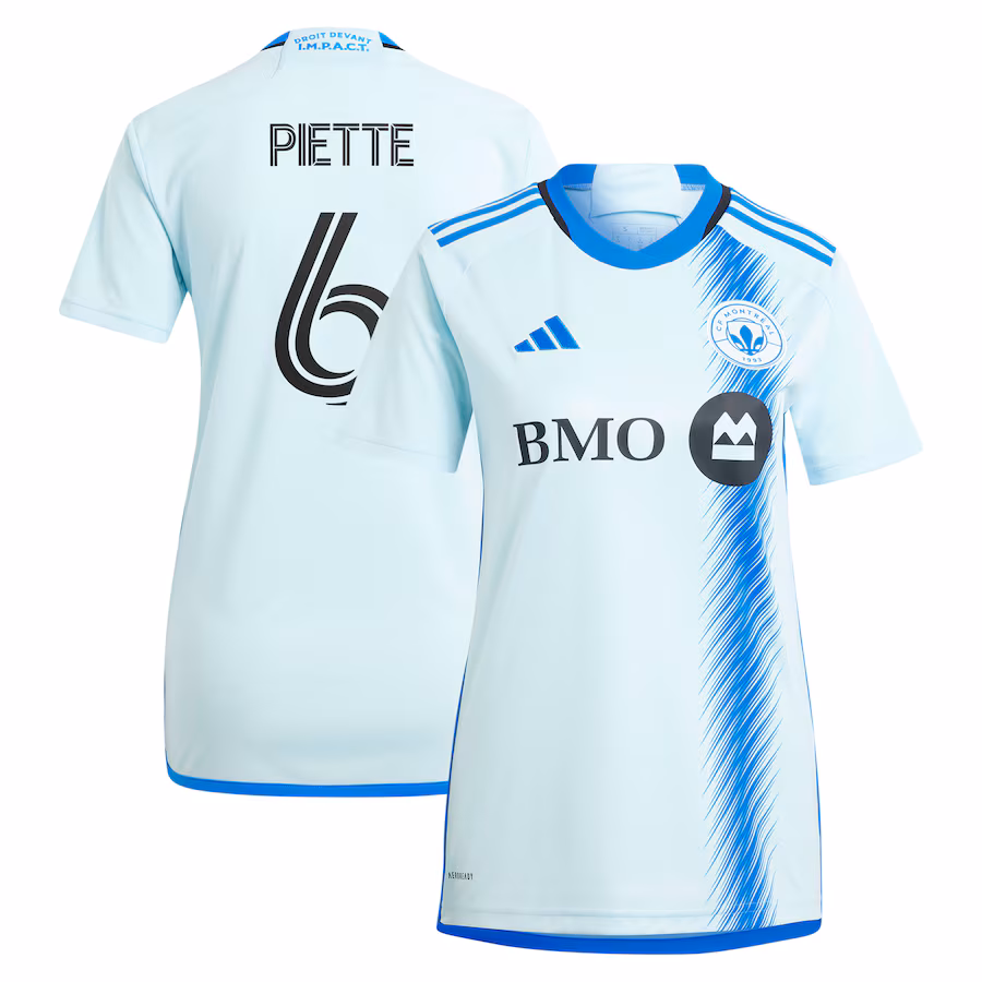 Women's CF Montreal Samuel Piette adidas Light Blue 2024 La Main Replica Player Jersey - Jersey