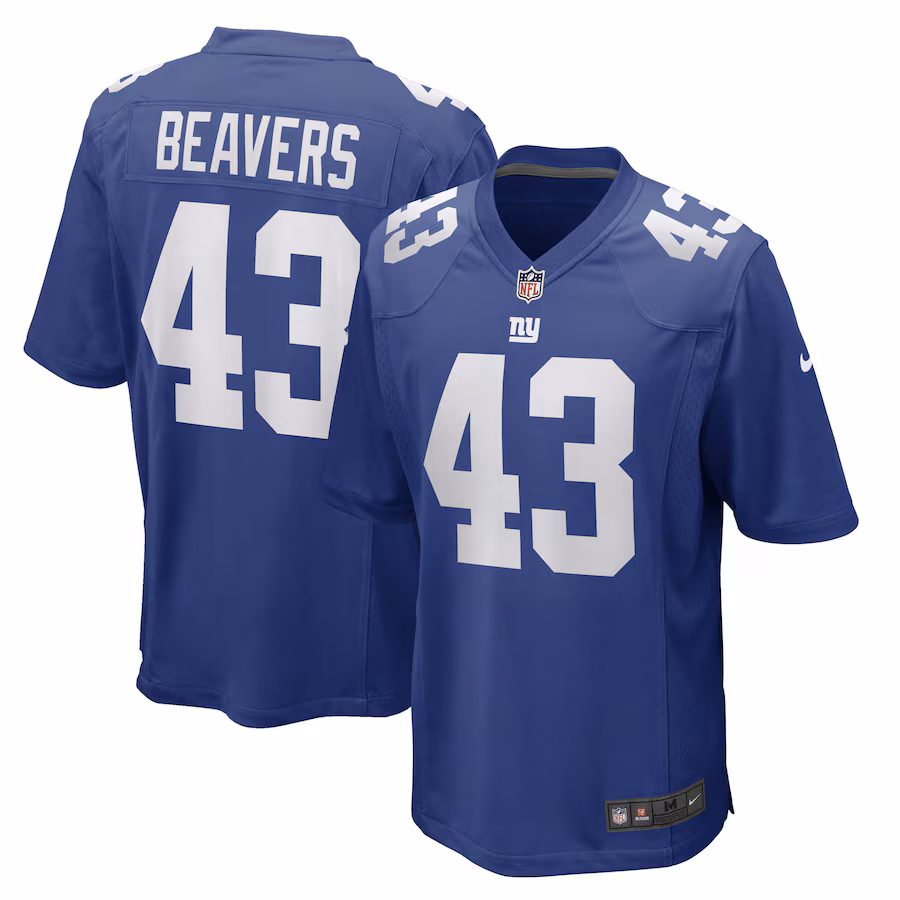 Men's New York Giants Darrian Beavers Nike Royal Game Player Jersey - Jersey