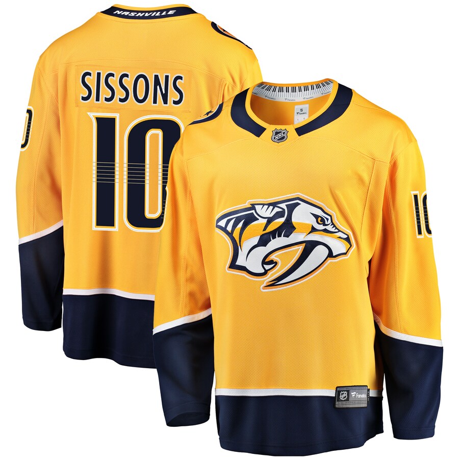 Men's Nashville Predators Colton Sissons Fanatics Branded Gold Breakaway Player Jersey - Jersey