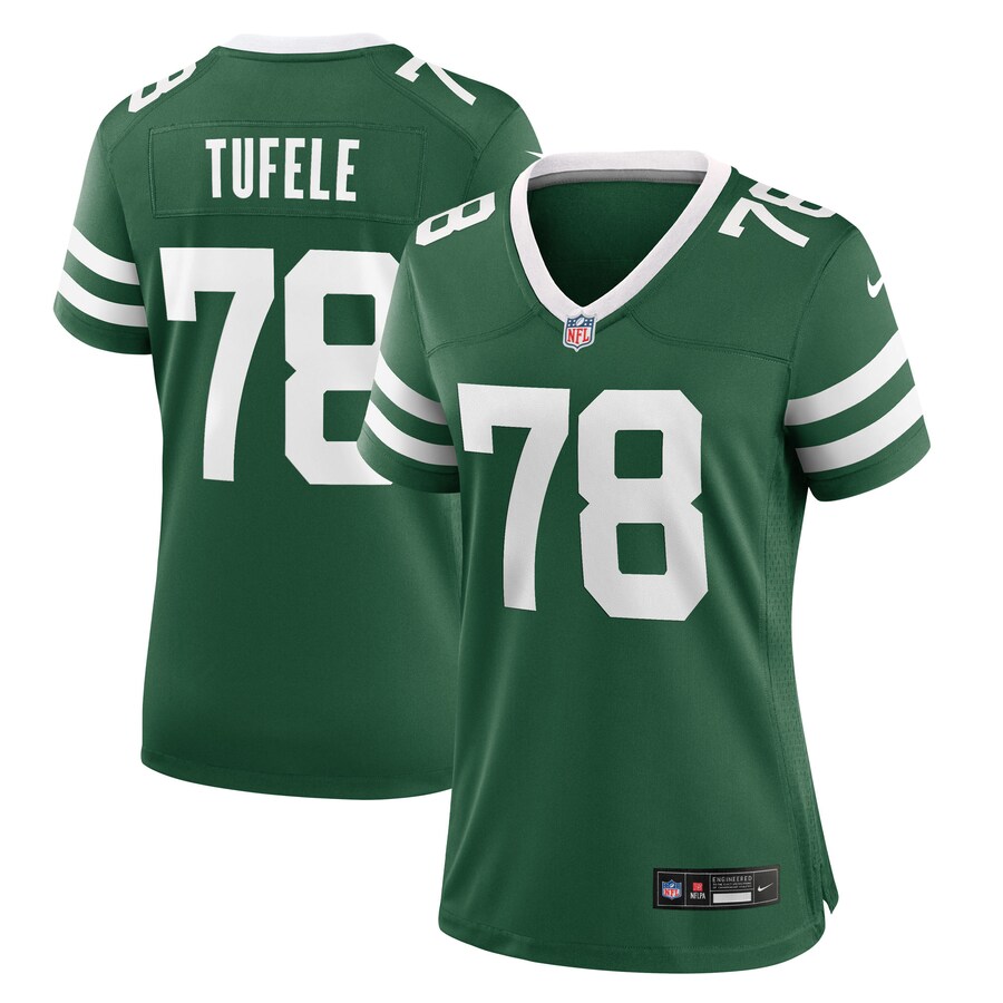 Women's New York Jets Jay Tufele Nike Legacy Green Team Game Jersey - Jersey