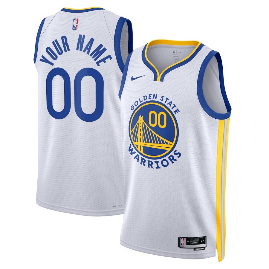 Unisex Golden State Warriors Nike White Swingman Custom Jersey - Association Edition - Jersey