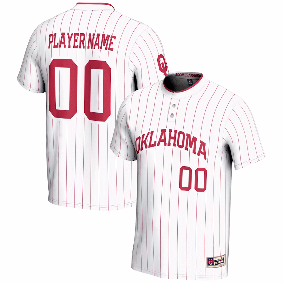 Oklahoma Sooners GameDay Greats Youth NIL Pick-A-Player Lightweight Softball Jersey - White - Jersey