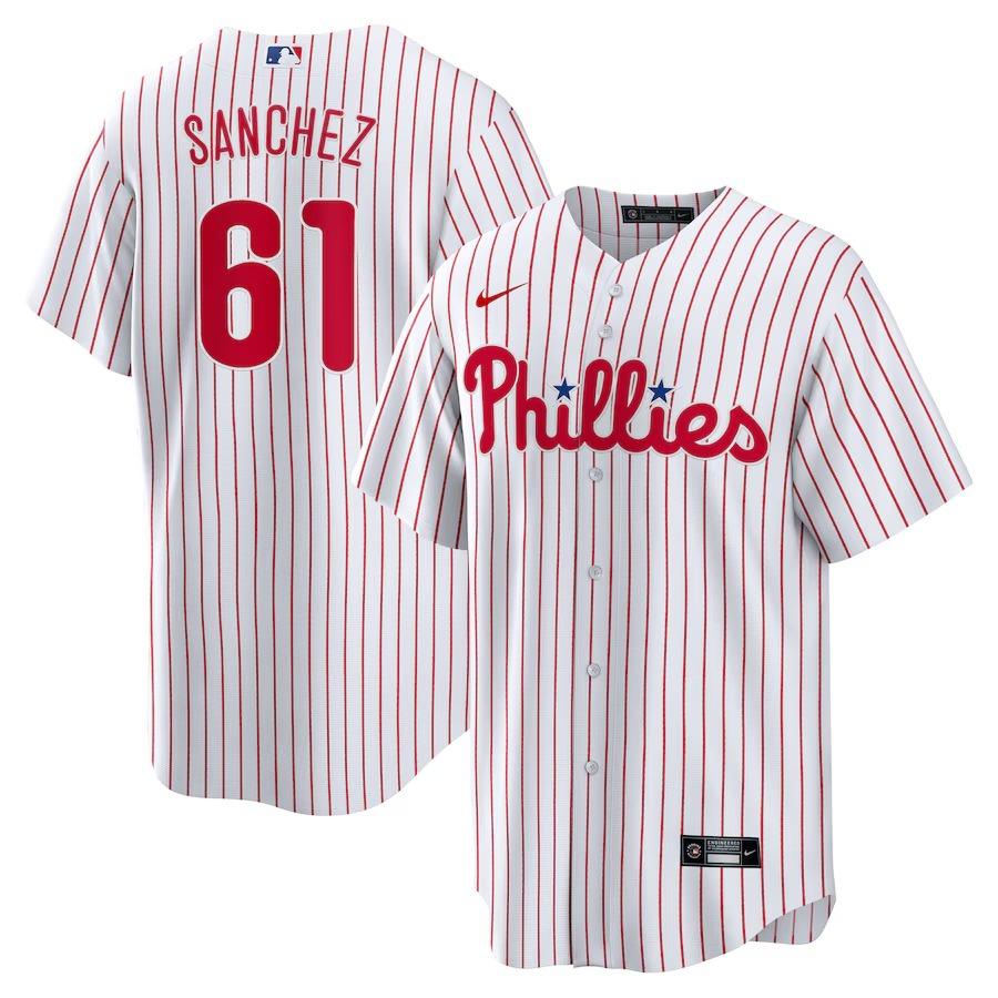 Men's Philadelphia Phillies Cristopher Sanchez Nike White Home Replica Jersey - Jersey