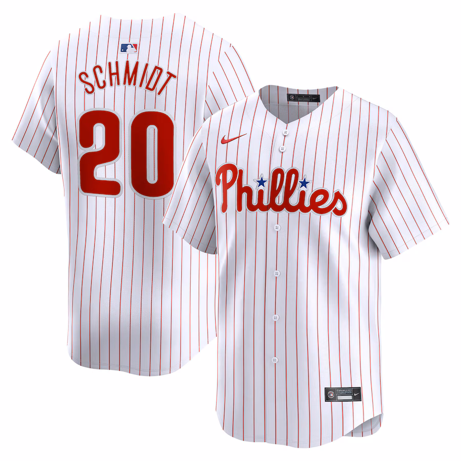 Men's Philadelphia Phillies Mike Schmidt Nike White Home Limited Player Jersey - Jersey