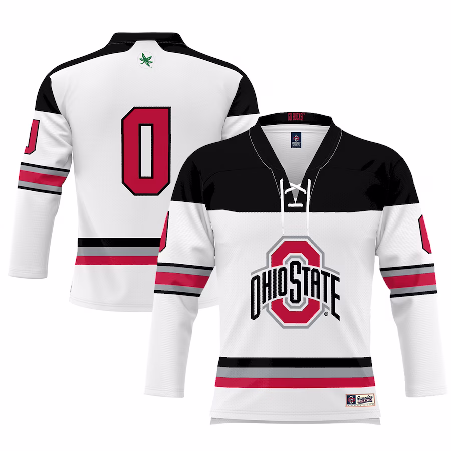 #0 Ohio State Buckeyes GameDay Greats Unisex Women's Hockey Jersey - White - Jersey