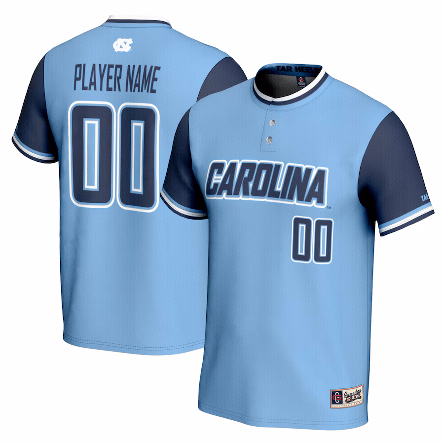 North Carolina Tar Heels GameDay Greats Unisex NIL Pick-A-Player Softball Lightweight Jersey - Carolina Blue - Jersey