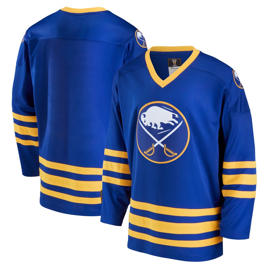 Men's Buffalo Sabres Fanatics Branded Royal Premier Breakaway Heritage Jersey - Jersey