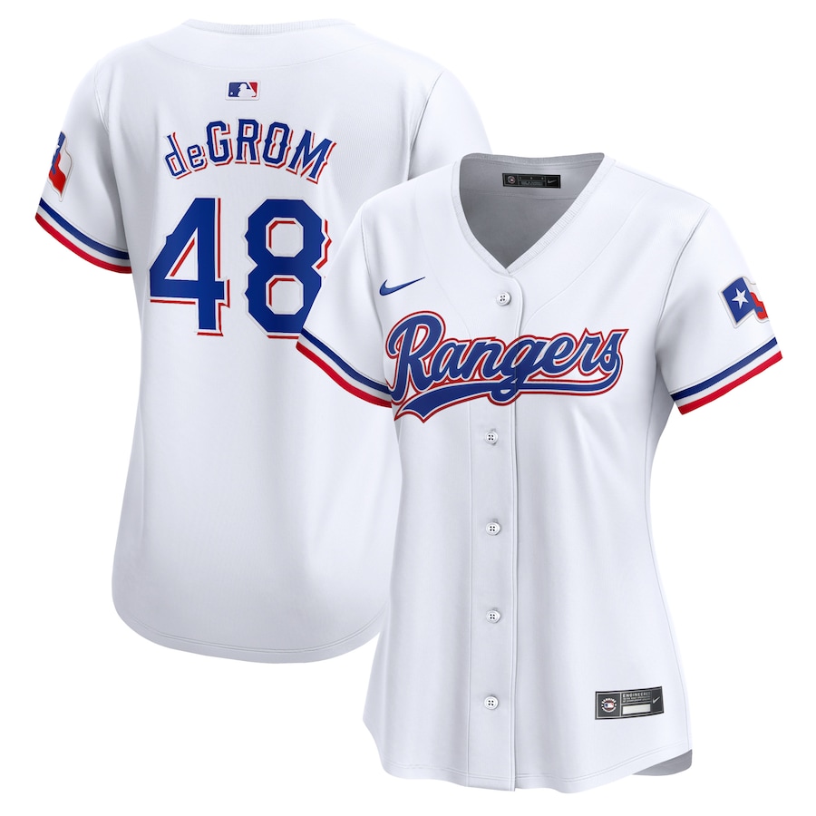 Women's Texas Rangers Jacob deGrom Nike White Home Limited Player Jersey - Jersey
