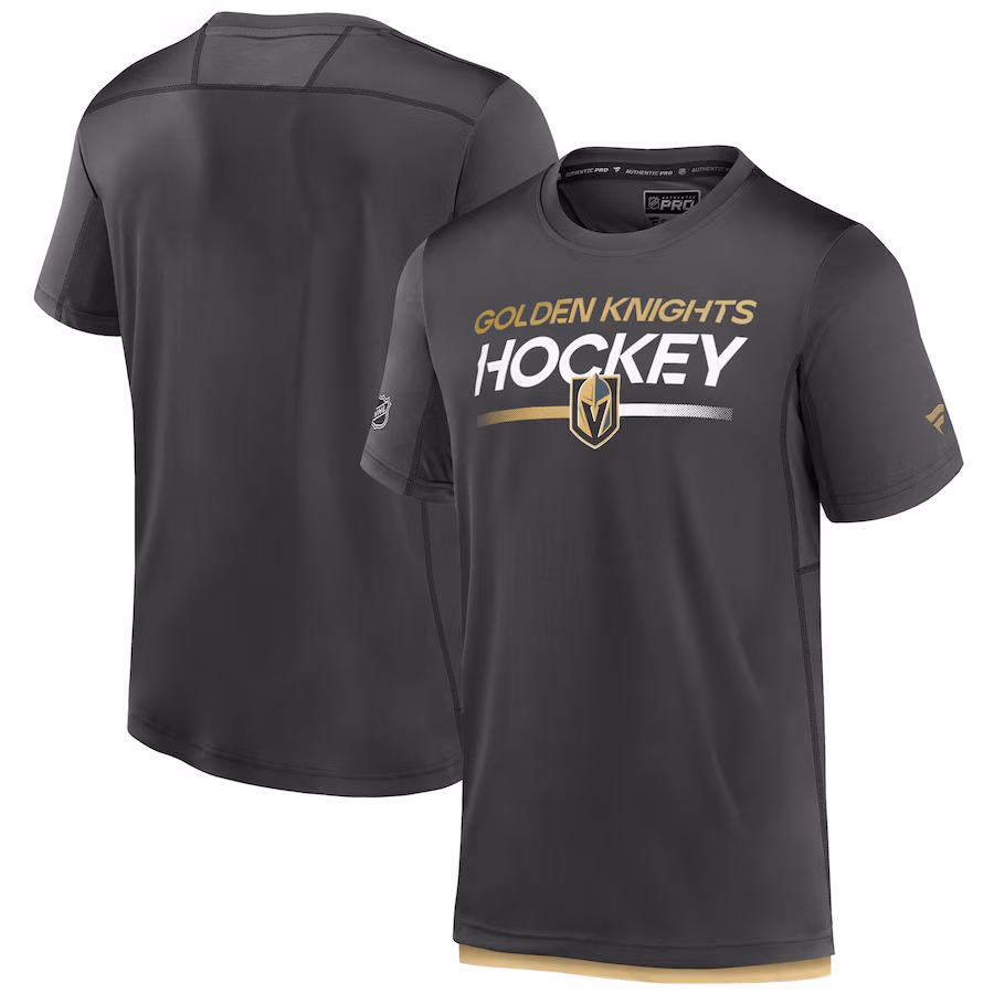Men's Vegas Golden Knights Fanatics Charcoal Tech T-Shirt - Jersey