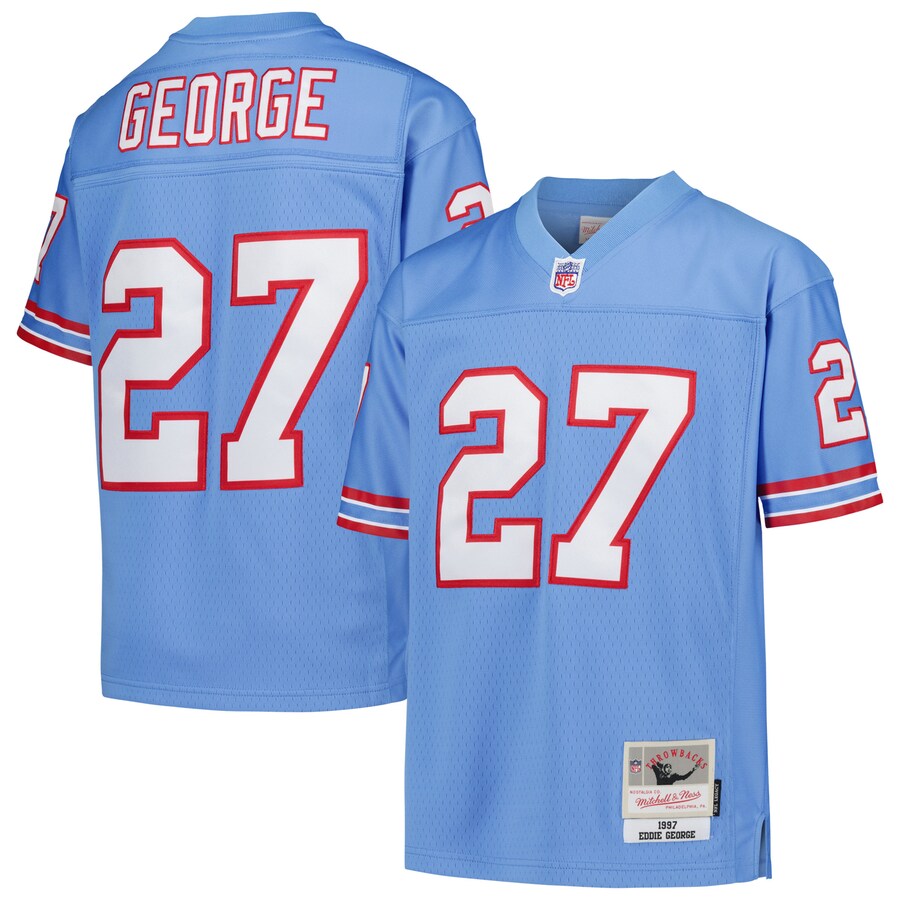 Youth Houston Oilers Eddie George Mitchell & Ness Light Blue Gridiron Classics 1997 Retired Player Legacy Jersey - Jersey