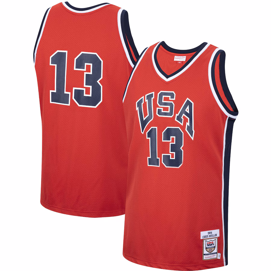 Men's USA Basketball Chris Mullin Mitchell & Ness Red 1984 Authentic Jersey - Jersey