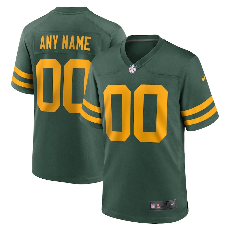 Men's Green Bay Packers Nike Green Alternate Custom Jersey - Jersey