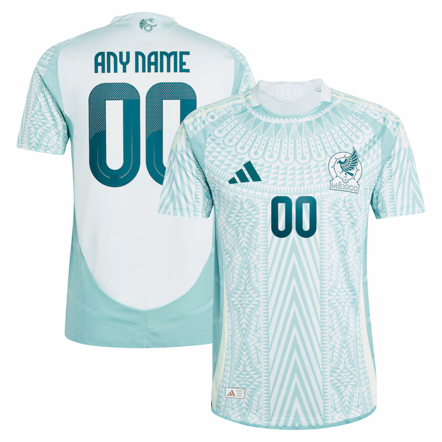 Men's Mexico National Team  adidas Green 2024 Away Authentic Custom Jersey - Jersey