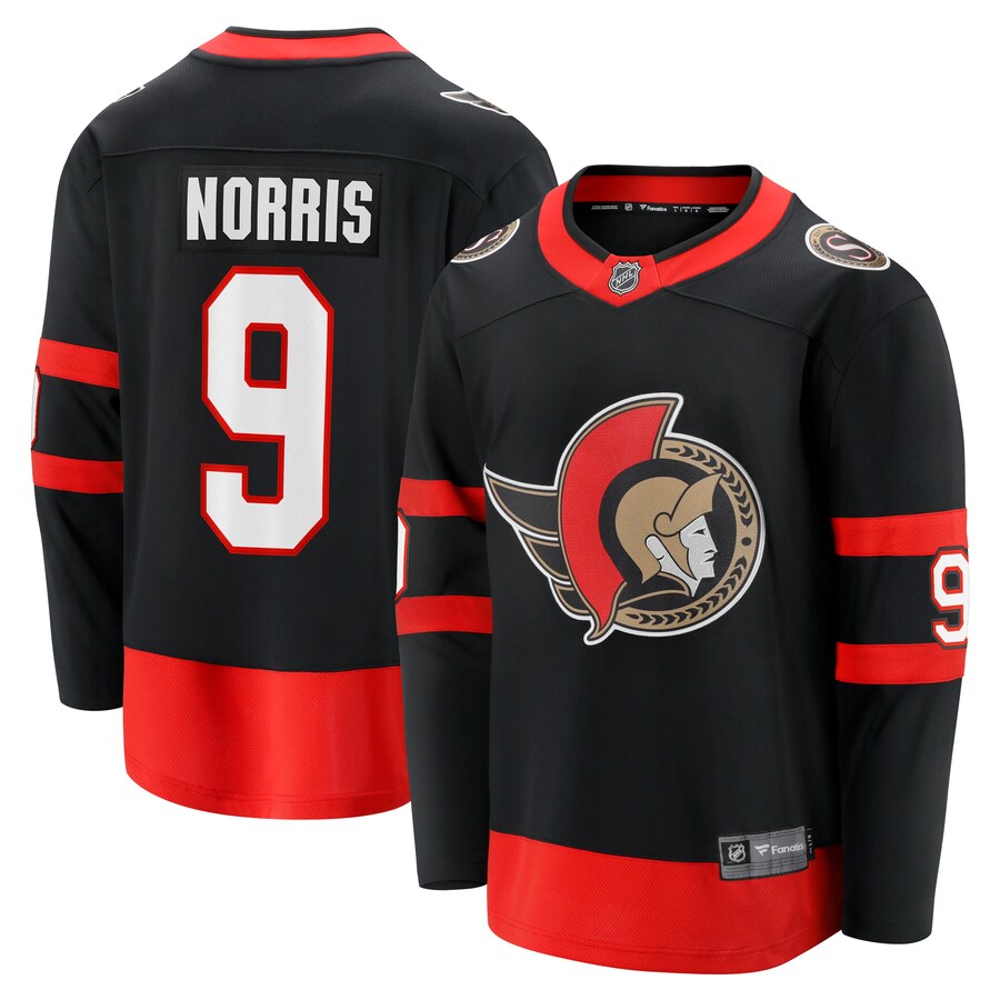 Men's Ottawa Senators Josh Norris Fanatics Branded Black Home Breakaway Jersey - Jersey
