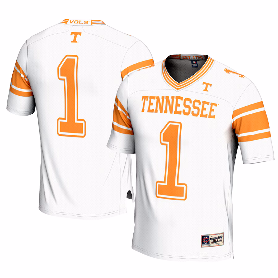 Men's GameDay Greats #1 White Tennessee Volunteers Football Jersey - Jersey