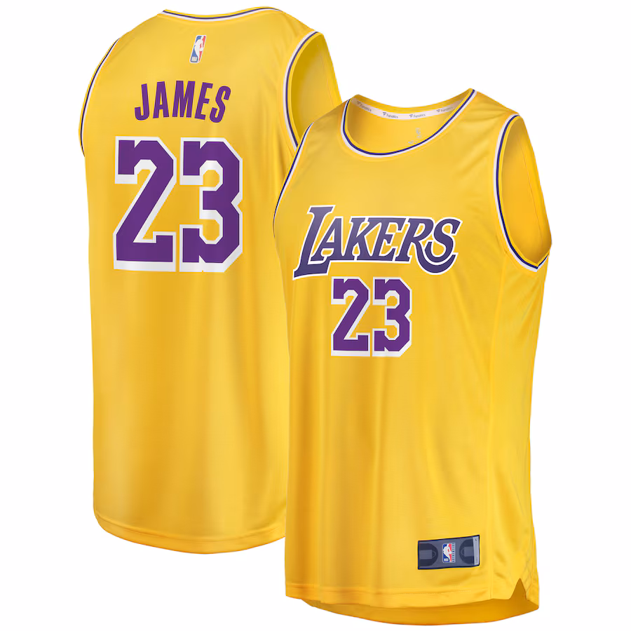 Men's Los Angeles Lakers LeBron James Fanatics Gold 2019/20 Fast Break Replica Jersey - Icon Edition - Jersey
