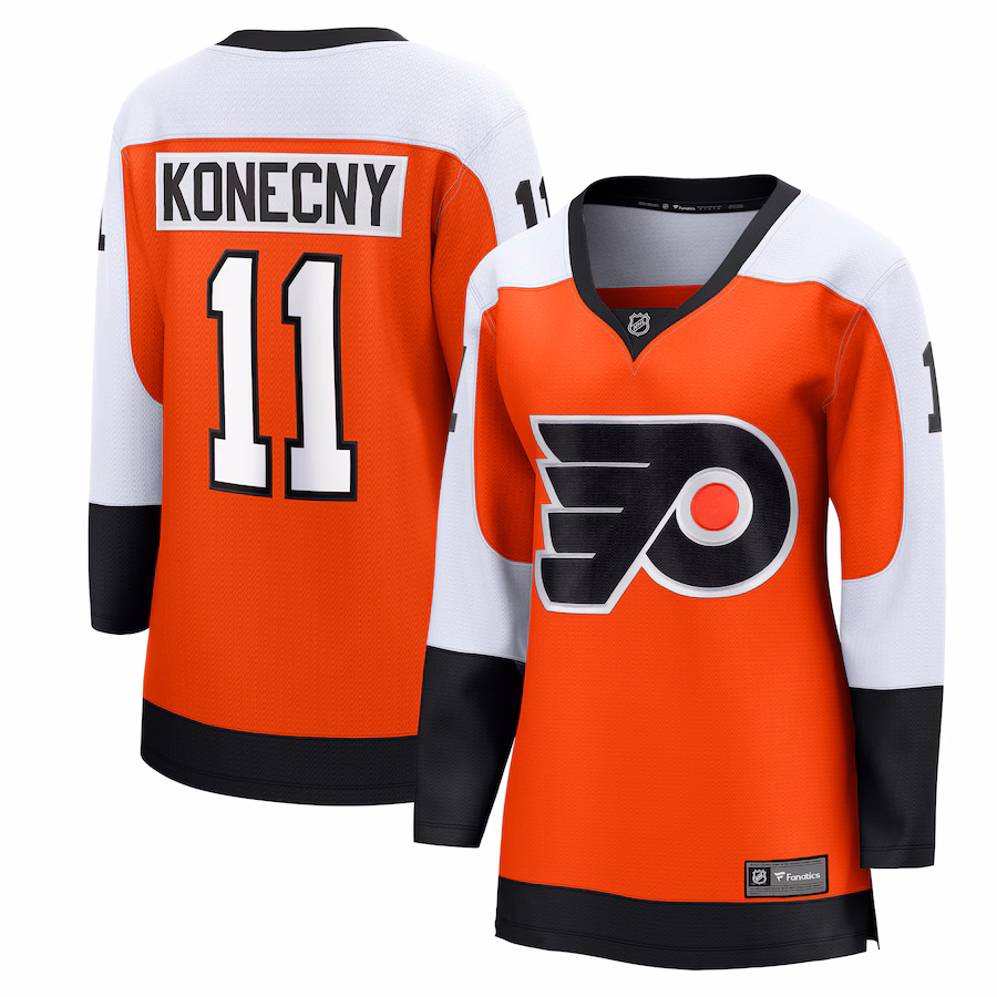 Women's Philadelphia Flyers Travis Konecny Fanatics Orange Home Breakaway Player Jersey - Jersey