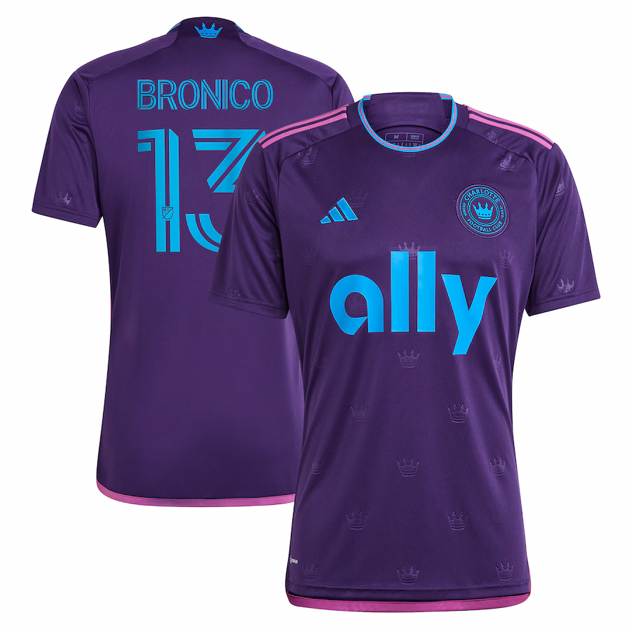 Men's Charlotte FC Brandt Bronico adidas Purple 2023 Crown Jewel Kit Replica Jersey - Jersey